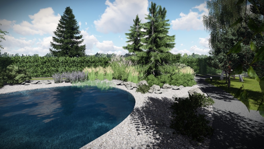 Projekt ogród ze stawem 3