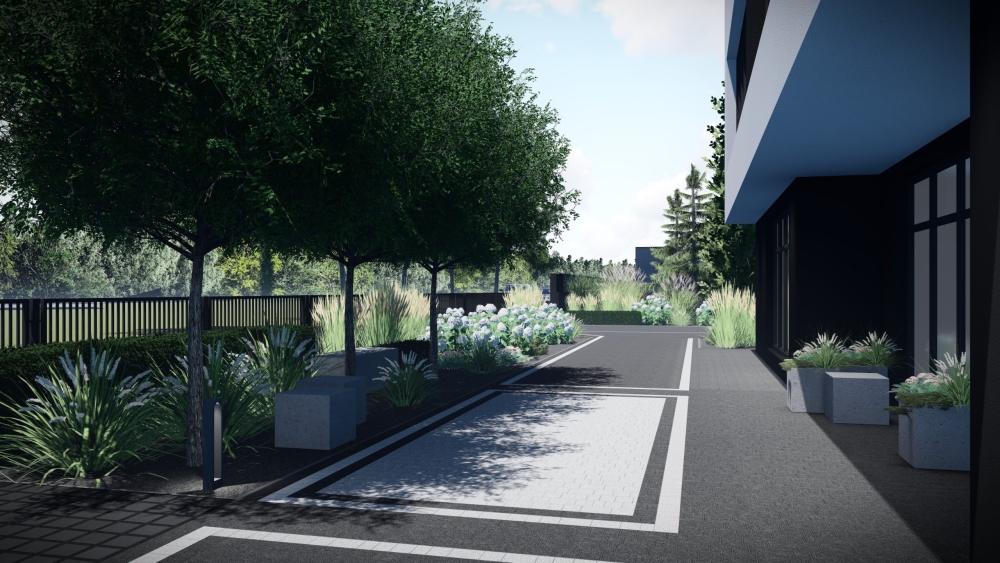 zagospodarowanie wokół biurowca 13