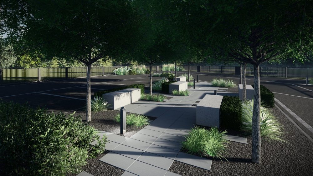 zagospodarowanie wokół biurowca 6