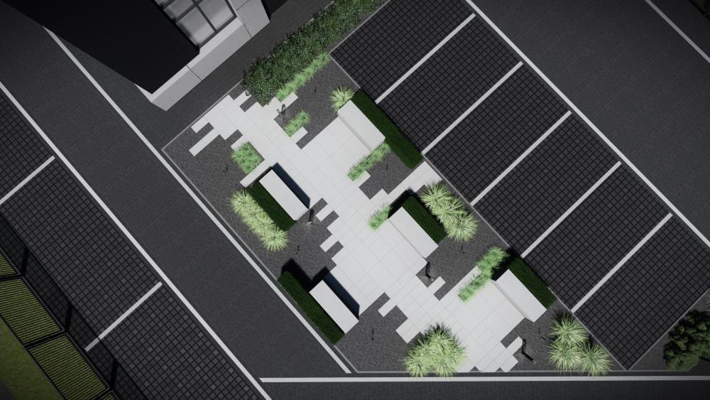 zagospodarowanie wokół biurowca 7